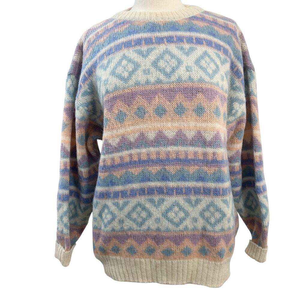Vintage Icewear Iceland 100% Wool Pastel Nordic Sweater Large